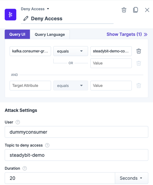 The action "Alter Max Bytes Per Message" within the experiment editor.